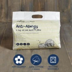 Fogarty Little Sleepers Anti Allergy 4 Tog Cot Bed Duvet and Pillow Set White, Cotton, Duvets