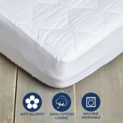 Fogarty Little Sleepers Anti Allergy Quilted Mattress Protector Mattress Protectors, Polycotton