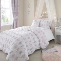 Dunelm Fairies Pink Bedspread Bedspreads & Runners, Polycotton