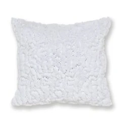 Dunelm Faux Fur White Sequin Cushion Kids Cushion