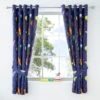 Dunelm Space Navy Blackout Eyelet Kids Curtains Eyelet Curtains, Navy (Blue), Polycotton