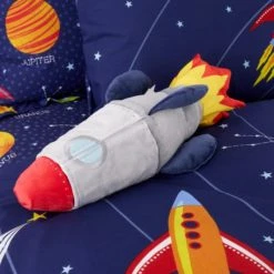 Dunelm Space Rocket Plush Soft Toys, Patterned, Polyester