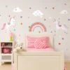 Dunelm Glitter Unicorn Wall Sticker Canvases Prints and Wall Art, Plastic