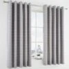 Dunelm Geo Grey Blackout Eyelet Curtains Patterned