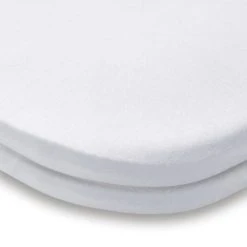 Dunelm Pack of 2 White 100% Cotton Jersey Travel Cot Fitted Sheets Plain