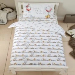 Disney Winnie the Pooh Cot Bed Duvet Cover and Pillowcase Set Duvet Cover Sets, Cotton, Character