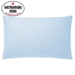 Dunelm Pack of 2 Kids Non Iron Plain Dye Blue Pillowcases Polycotton