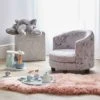 Dunelm Kids Silver Crushed Velvet Chair Kids Chair