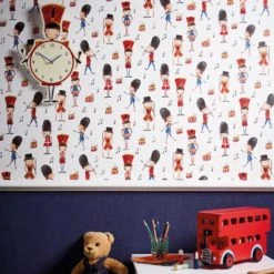 Arthouse Drummer Boy Red Wallpaper Paper, Patterned