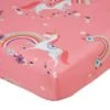 Dunelm Unicorn Pink Double Fitted Sheet Polycotton, Animals, Fitted Sheets