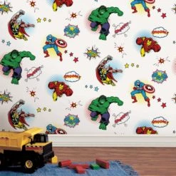 Disney Marvel Comics Wallpaper Paper, Patterned