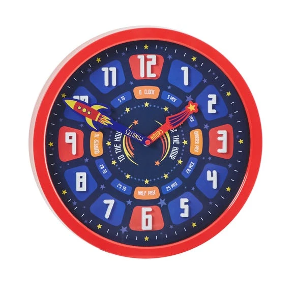 Dunelm Space Tell The Time Clock Plastic, Clocks 1 Dunelm Space Tell The Time Clock Plastic, Clocks