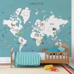 Dunelm My World Map Mural Murals, Patterned