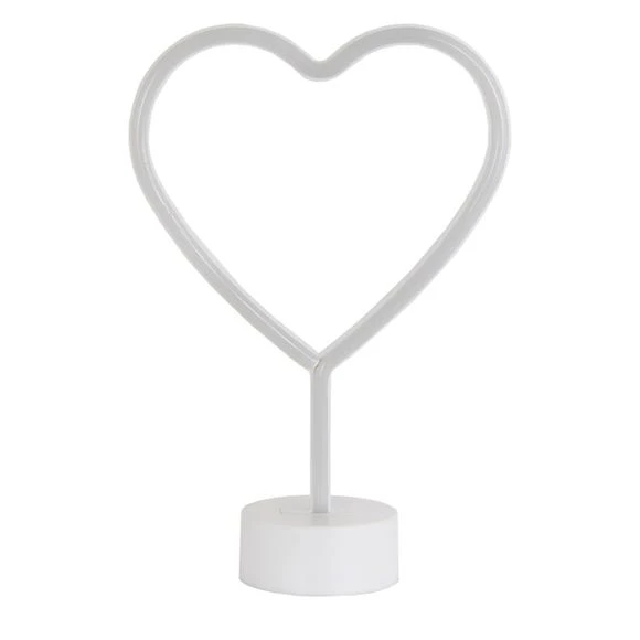 Dunelm Neon Pink Heart LED Lamp Table Lamps 1 Dunelm Neon Pink Heart LED Lamp Table Lamps