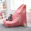 Dunelm Unicorn Pink Relaxer Bean Bag Patterned, Beanbags, Cotton