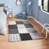 Dunelm Grey Stars and Stripes Rug Rugs, Patterned, Polyester