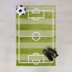 Dunelm Football Pitch Rug Rugs, Polypropylene, Patterned