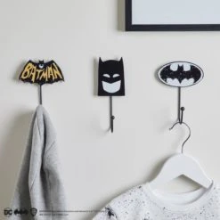 Batman Pack of 3 Wall Hooks Patterned, Wood