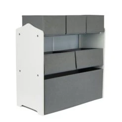 Dunelm Toy Organiser Grey and White Wood, Storage Boxes