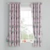 Dunelm Pink Pretty Sloth Blackout Eyelet Curtains Printed, Polycotton