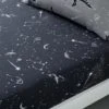 Dunelm Black Space Dinosaur Fitted Sheet Fitted Sheets, Printed, Polycotton