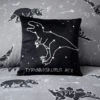 Dunelm Space Dinosaur Black LED Light Up Cushion Kids Cushion, Polyester, Patterned