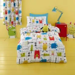 Cosatto Monster Mob 100% Cotton Duvet Cover and Pillowcase Set Kids, Duvet Cover Sets, Reversible