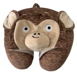 Dunelm Kids Hooded Monkey Travel Pillow Animals, Travel Accessories, Polyester
