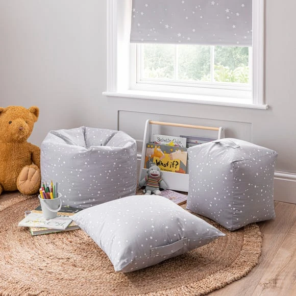 Dunelm Grey Stars Bean Bag Beanbags, Cotton, Patterned 2 Dunelm Grey Stars Bean Bag Beanbags, Cotton, Patterned - Image 2