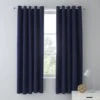 Dunelm Mini Waffle Sailor Blue Blackout Eyelet Curtains Plain, Cotton, Light Blue