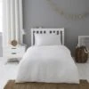 Dunelm Mini Waffle White 100% Cotton Duvet Cover and Pillowcase Set Duvet Cover Sets
