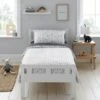 Dunelm Jersey Monochrome Spotted 100% Cotton Cot Bed / Toddler Duvet Cover and Pillowcase Set Reversible, Duvet Cover Sets