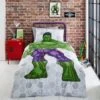 Dunelm Marvel Hulk Reversible Duvet Cover and Pillowcase Set Duvet Cover Sets, Polycotton, Patterned
