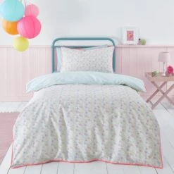 Dunelm Petit Fleur Pink 100% Cotton Duvet Cover and Pillowcase Set Reversible, Duvet Cover Sets, Floral