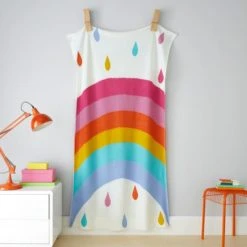 Elements Rainbow Knitted Blanket Acrylic, Patterned, Blankets & Throws