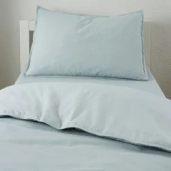 The Edited Life Blue Sage 100% Organic Cotton Duvet Cover and Pillowcase Set Natural History Museum Modern Skandi, Plain, Duvet Cover Sets -Eve Home And Furniture Shop 30715895 alt02