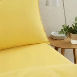 The Edited Life Mustard 100% Organic Cotton Duvet Cover and Pillowcase Set Organic Cotton Mustard, Duvet Cover Sets, Plain -Eve Home And Furniture Shop 30715906 alt03