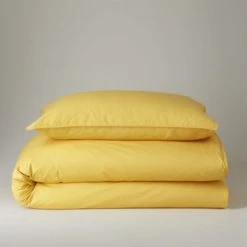 The Edited Life Mustard 100% Organic Cotton Duvet Cover and Pillowcase Set Organic Cotton Mustard, Duvet Cover Sets, Plain -Eve Home And Furniture Shop 30715906 alt07