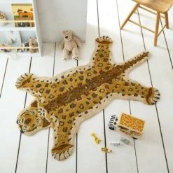 Dunelm Exclusive Rory the Leopard 90cm x 150cm Rug Animals, Polyester, Rugs
