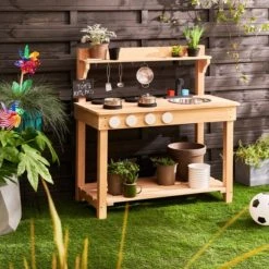 Dunelm Mud Kitchen Outdoor Toys, Marble, Wood