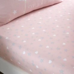 Catherine Lansfield Make A Wish Stars Easy Care Single Fitted Sheet Polycotton, Patterned, Fitted Sheets