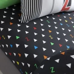 Catherine Lansfield Multicoloured Sleep Easy Care Fitted Sheet Fitted Sheets, Patterned, Polyester