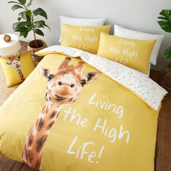 Catherine Lansfield Yellow Giraffe Duvet Cover and Pillowcase Set Patterned, Reversible, Duvet Cover Sets 1 Catherine Lansfield Yellow Giraffe Duvet Cover and Pillowcase Set Patterned, Reversible, Duvet Cover Sets