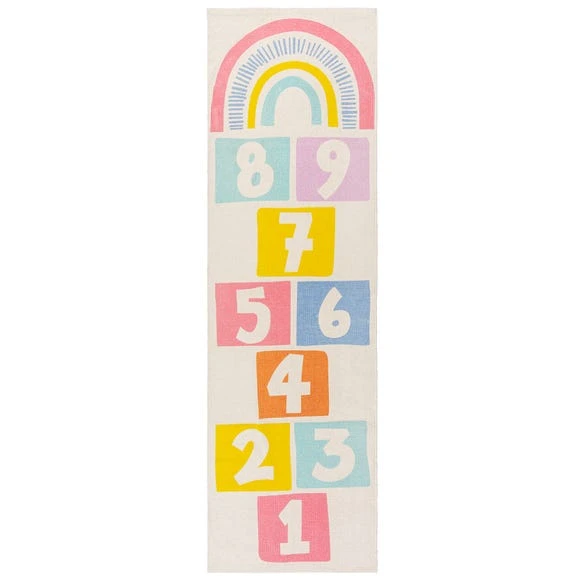 Dunelm Rainbow Hopscotch Runner Kids, Cotton, Runners 2 Dunelm Rainbow Hopscotch Runner Kids, Cotton, Runners - Image 2