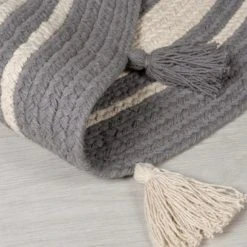 Dunelm Cotton Tassel Circle Rug Textured, Rugs, Plain -Eve Home And Furniture Shop 30731717 alt04