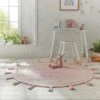 Dunelm Cotton Tassel Circle Rug Textured, Rugs, Plain