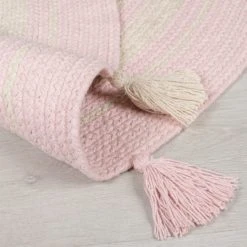 Dunelm Cotton Tassel Circle Rug Textured, Rugs, Plain -Eve Home And Furniture Shop 30731718 alt04