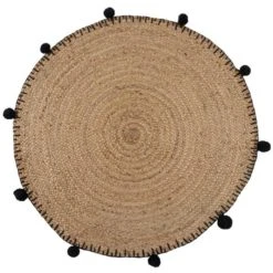 Dunelm Jute Pom Pom Circle Rug Plain, Natural History Museum Modern Skandi, Rugs -Eve Home And Furniture Shop 30731719 alt01
