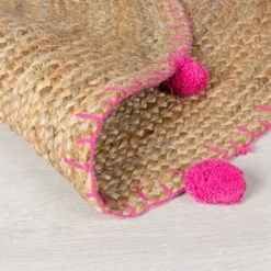 Dunelm Jute Pom Pom Circle Rug Plain, Natural History Museum Modern Skandi, Rugs -Eve Home And Furniture Shop 30731722 alt04