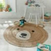 Dunelm Jute Bear Circle Rug Kids, Rugs, Natural History Museum Modern Skandi